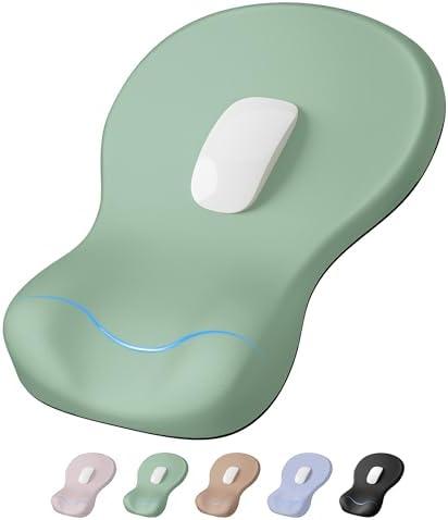 Laborio Ergonomic Mouse Pad with Wrist Rest, Mousepad with Wrist Support, Non-Slip Hard Base Mouse Pads, Portable for Office/Home/Travel Work(Green)