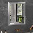 Amorho 24x30 Inch Bathroom Mirror Silver, Thick Metal Framed Wall Mirrors for Over Sink, Brushed Nickel Mirror Perfect for Bedroom, Living Room, Entryway, Rectangle (Horizontal/Vertical). (30"L x 24"W)