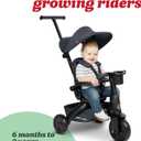 Radio Flyer Coast Folding Stroller Trike, for Kids 6 Months3 Years | Stroller Tricycle for Toddlers, Lightweight, Compact, 4 Riding Modes, UV Canopy, 5Point Harness, Safety Bar, Cup Holder
