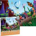 48 Piece Jumbo Floor Puzzle for Kids Ages 3-5 and 4-8, 2x3 Feet Giant Jigsaw Puzzles for Toddler Preschool Learning, Bugs & Insects
