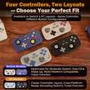 IINE Retro Pocket Game Controller with Hall Effect Joysticks, Switch 1 & 2 Compatible, Wireless Gamepad for Steam Deck, PC, Android, iOS, Customizable D-Pad, Vibration & Motion Control (Grey)