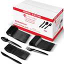 PLASTICPRO 1000 piece Cutlery Combo set of Black Plastic Forks, Spoons, and Knives Disposable Colored Cutlery Bulk Pack Variety Pack for Party Home Office