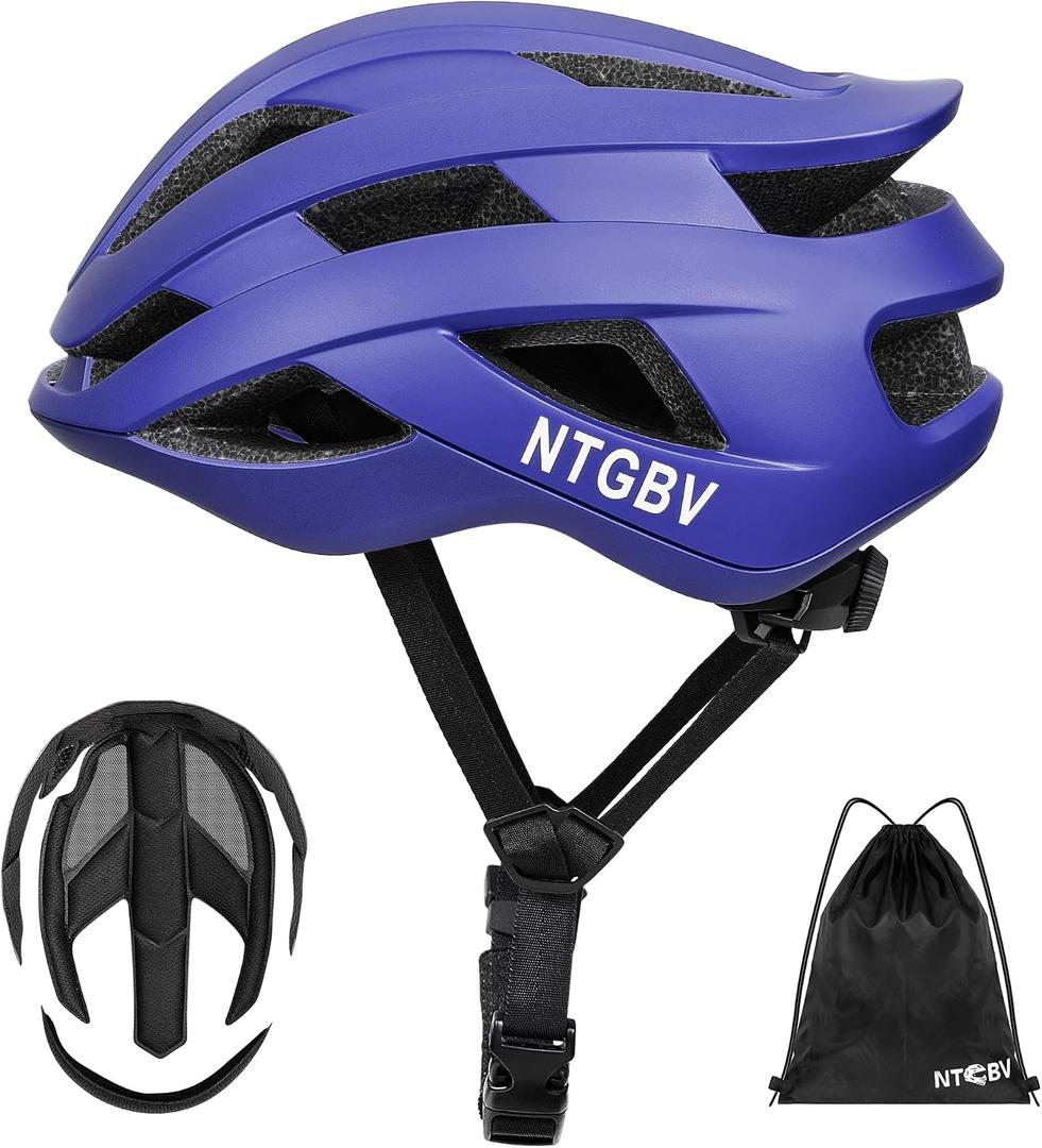 Adult Bike Helmet for Men/Women with Helmet Bag 2Removable Moisture Liners Adjustable Dial Comfort Fit Lightweight Shockproof CPSC Safety Certified for Road/Urban-Commute/MTB L