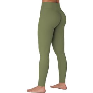 Sunzel Sunzfly Invisible Butt Scrunch Workout Leggings for Women, Butt Lifting High Waisted Gym Yoga Pants with Tummy Control (Green, L)