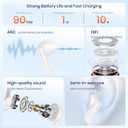 Wireless Bluetooth Earbuds, Student Bass Stereo Headphones, IPX4 Waterproof in-Ear Earphones, Suitable for teenagers Lightweight Comfortable Wireless Headphone for Phone/Listen to music (White)