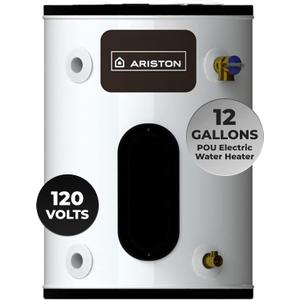 12 Gallon, 120V – Ariston Electric Water Heater – Compact Point of Use Tank for RV, Camper, Small Spaces, Plug-in Heating Solution for Under Sink, Versatile Electric Tank for Bathroom, Shower