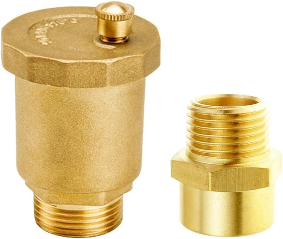 Joywayus Brass Automatic Float Valve Kit 1/2"G Air Bleeder Release Vent Valve & 1/2"G Female  1/2"NPT Male Pipe Fitting Connector Adapter