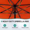 AreShark 9 FT Patio Umbrella for Outdoor, Outdoor Table Umbrella with Push Button Tilt and Crank, Outdoor Patio Umbrellas with 8 Sturdy Ribs for Market, Garden, Pool (Orange)