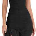 Women's Midi Bodycon Dress Summer Sleeveless Ruffle Mermaid Dress Cocktail Party Tank Dresses for Wedding Guest, XL