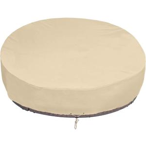 SunPatio Outdoor Daybed Cover, Heavy Duty Waterproof Round Canopy Sofa Bed Cover with Taped Seam, Patio Furniture Set Protector, All Weather Protection, 75"Dia x 35"/16H, Beige
