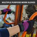 Thorn Proof&Puncture Resistant Gardening Gloves with Grip,Garden Glove for Women, Leather Yard Work Gifts (Large, 1 Pair Per Pack-purple Work Gloves)