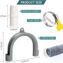 10FT Washing Machine Drain Hose, Universal Dishwasher Hose Extension Kit with 1 U-Bend Holder, 1 Extension Adapter and 4 Hose Clamps