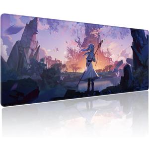 Anime Mouse Pad, Water Resist Keyboard Pad,Mouse Pads with Non-Slip Rubber Base,Office Computer Key Board Mousepad Computer Keyboard Mousepads Mat 800 x 300mm / 31.511.8 inches (Frieren B)