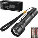 EverBrite 400 Lumens Aluminum LED Flashlight, Zoomable Flashlight with Lanyard&Clip, 4 Modes, IPX4 Waterproof, for Camping Hiking, Emergency, EDC, Survival Use, Batteries Included