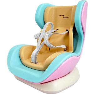 Mini Car Seat Protector for 10-17cm Dolls Model, Plastic Doll Safety Seat Display Chair with Air Vent Clip and Desktop Stand, Orange Blue Collectible Toy Accessories for Vehicle Decoration
