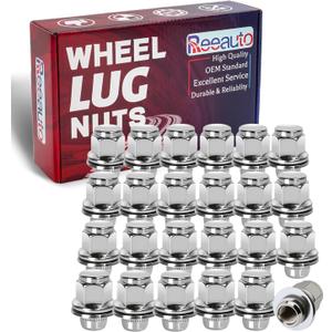 M12x1.25 Lug Nuts with Mag Flat Seat 24 pcs 13/16" 21mm Hex 1.46x1.18 Chrome Compatible with Frontier NP300 Titan (Non XD)