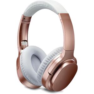 iLive Electronics Active Noise Cancellation Bluetooth Headphones, Adjustable Headband, Includes 3.5mm Audio Cable, Rose Gold (IAHN40RGD)