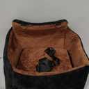 Dog Car Seat for Small/Medium Dogs, Dog Booster Car Seats with Thick Cushion for Dogs Under 35 lbs, Detachable Washable Pet Carseat with Storage Pockets, 2 Safety Belts(Black/Brown)