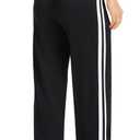 Womens Track Pants with Zipper Pockets Loose Straight Leg Sweatpants, 28/30/32/34 Inseam, Petite/Regular/Tall (Black, XXL)