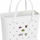EVA rubber Beach Bag for Women, Waterproof Rubber Tote with Charms