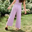 Girls Wide Leg Sweatpants with Bowknot Embroidery Baggy Straight Leg Pants Casual Cotton Pants for School Outdoor