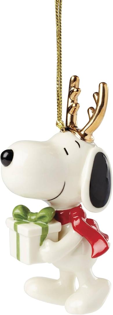 Lenox 895787 Snoopy with Gift Ornament, Christmas