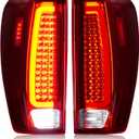 LED Tail Light for 2019-2023 GMC Sierra 1500, 2020-2023 Sierra 2500 HD 3500 HD w/ Factory Incandescent TailLight Model, Not Fit Factory LED TailLight and 2019 Sierra 1500 Limited Model, 84760015 (Chrome Housing Red Lens)