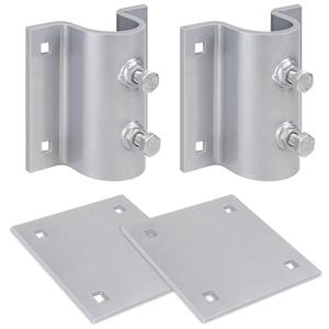 Dock Brackets Hardware,Dock Post Hardware,Stationary Dock Side Leg Pipe Holder Sleeve Pole Bracket,Heavy Duty, Includes 1 Pipe Brackets + 1 Backer Plate + Carriage Bolts