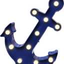 Anchor Shaped Marquee Signs, LED Marquee Lights Blue Anchor Decorations Night Lights Table & Wall Lamp for Summer Holiday Home Decor (Blue)