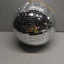Boshen 8" Disco Mirror Ball with Hanging Ring Silver Party Disco Ball Light for Party Xmas DJ Stage Lighting Effect
