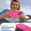 Faiono Magnetic for iPhone 16 Pro Max Case [Full Camera Protection][Military-Grade Protection][Compatible with MagSafe] Shockproof Protective Slim Phone Case for iPhone 16 Pro Max, Hot Pink