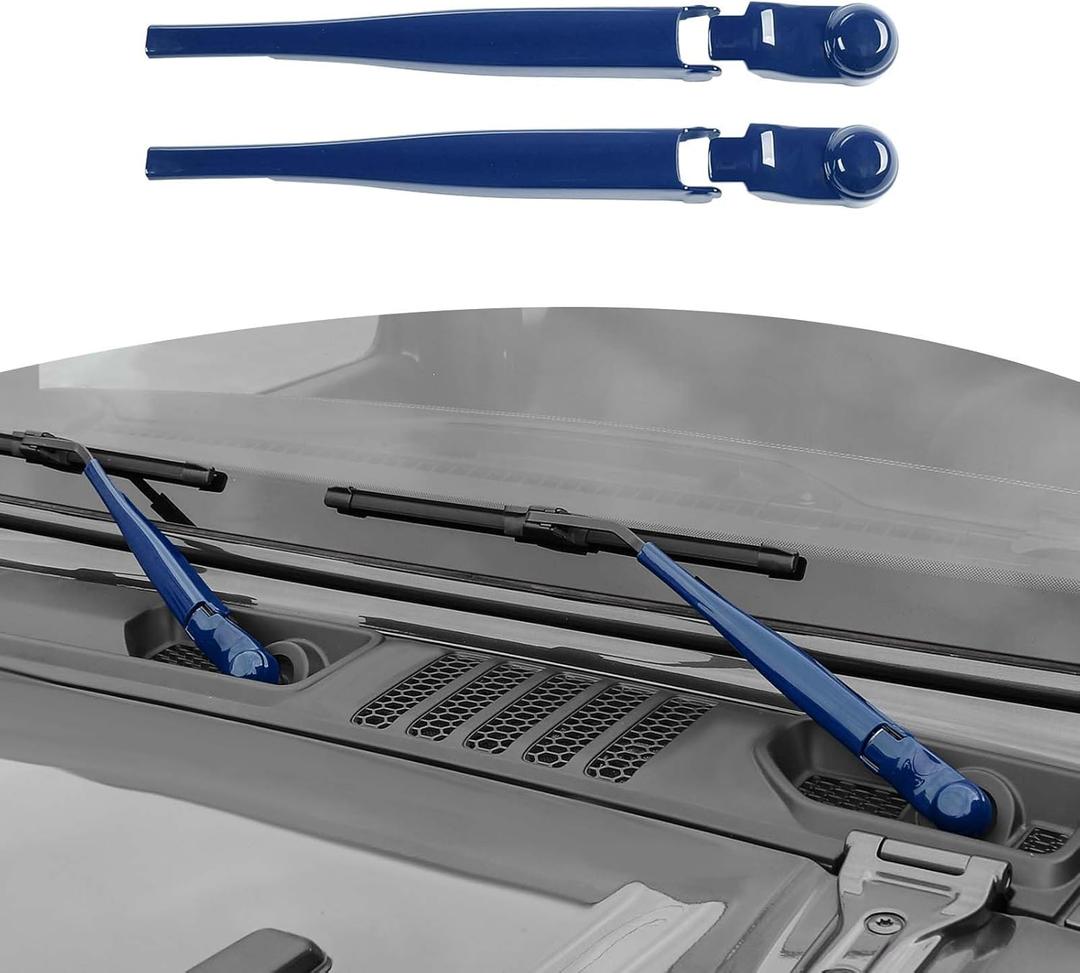 RT-TCZ for Jeep JL Windshield Wipers Arm Cover Trim Cowls for Jeep Wrangler JL Gladiator JT 2018 up Blue Exterior Accessories 2pcs