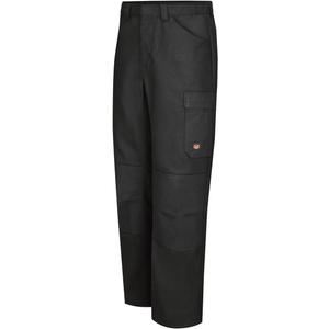 Red Kap Men's Double Knee No-Scratch Shop Pants (40, Black - Unhemmed)