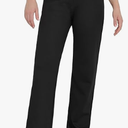 Bamans Ladies Stretchy Black Pants, Size Medium