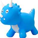 PlayZap Dinosaur Bouncy Horse Hopper, Bouncy Animals Hopper for Toddlers, Inflatable Jumping Ride on Dinosaur Triceratops Hopper, Kids Hopping Toys for 18M 2 3 Years Old Kids Boys Girls Gifts