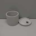 Ekirlin 5 Inch Flower Plant Pot Indoor - Grey Cement Garden Planter Concrete Planter with Drain Hole Saucer, Modern Succulents Containers for Home Decor, Office & Outdoor (A1.gray)