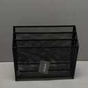 Mind Reader Vertical File Storage, Desktop Organizer, Workspace, Office, Metal Mesh, 12.5"L x 3.75"W x 11.5"H, Black