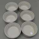 DOWAN Ramekins 4 oz Oven Safe for Creme Brulee Souffle, Porcelain Custard Cups Ramiken for Baking, Small Bowls Dipping Sauce Dish Classic Style, Set of 6, Soft White