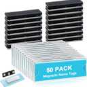 50 Pack Name Badge Magnets Kit Acrylic Magnetic Name Tag Holders with Blank Printable Paper Inserts 3 Magnets Clear Adhesive ID Holder for Business Events School Office