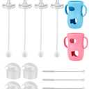 Straw Cup Conversion Kit for Avent Natural Glass Baby Bottle 8oz Includes Handle, Silicone Sleeve for Anti-Breakage, Straw Nipple & Weighted Straw