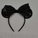 JIAHANG PU Mouse Ear Black Headband with Rivet, Halloween Bat Hair Bow Hairband, Festival Masquerade Party Decoration Role Play Headwear for Women Girls