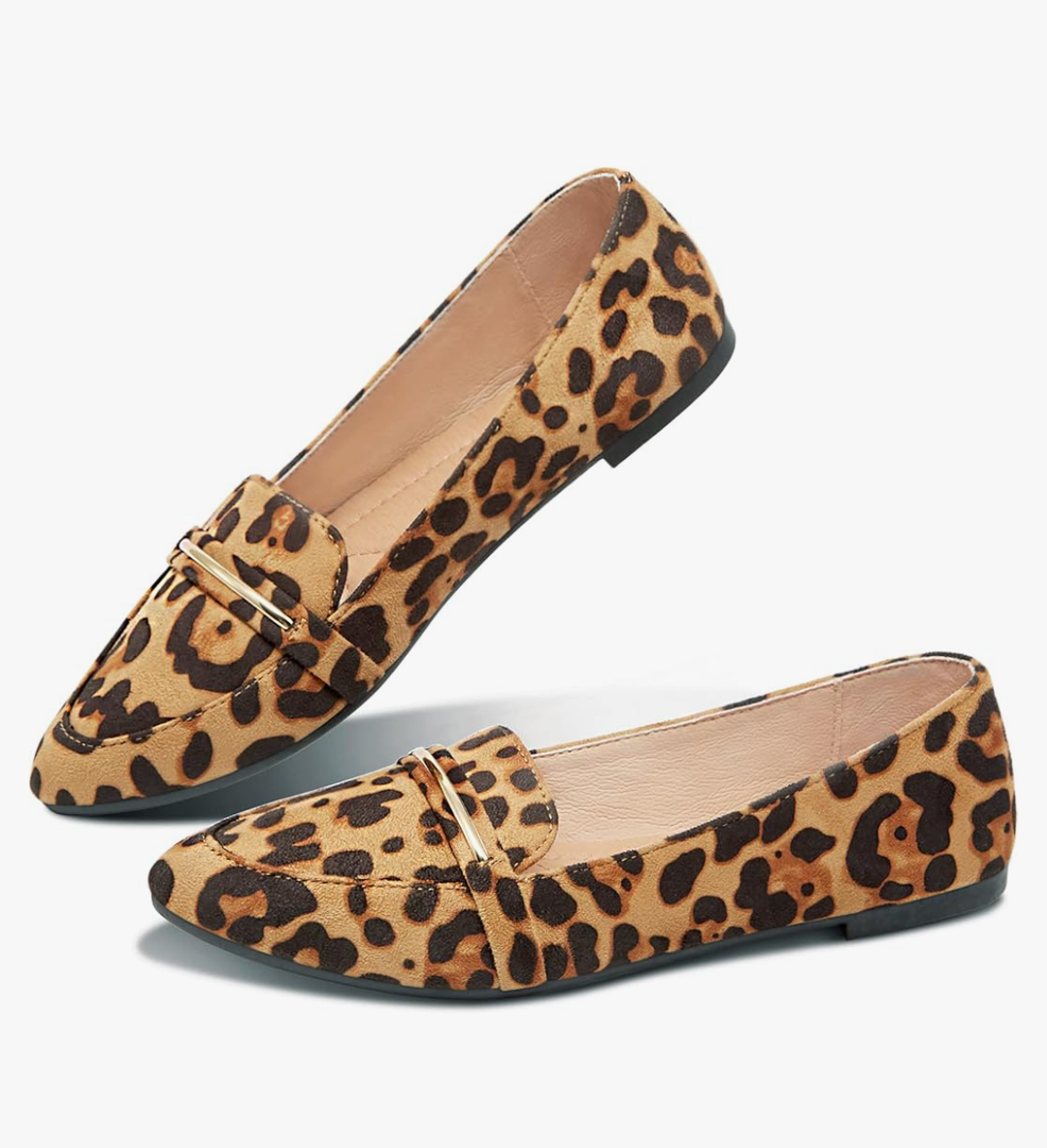 Obtaom Women's Pointy Toe Loafer Flat Comfortable Faux Suede Work Shoes,Cute Penny Loafer Slip On Ballet Flat, 5