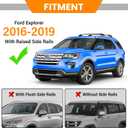 Roof Rack Cross Bars 300lbs Compatible with Ford Explorer 2016 2017 2018 2019 Limited/XLT/Sport/Platinum Heavy Duty Aluminum Lockable Roof Rails Crossbars Rooftop Cargo Carrier Luggage
