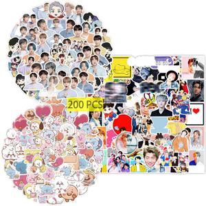 Pounchi Kpop Stickers (200 Pcs) Cute Singer PVC Sticker, Gifts for Laptop Water Bottle Skateboard Party Supplies Decorations Teens Kids
