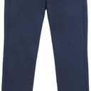 Nautica Boys' School Uniform Twill Chino Khaki Pants, Flat Front, Comfortable Waistband with Zip Closure & Stretch (14, Navy 5-pocket)