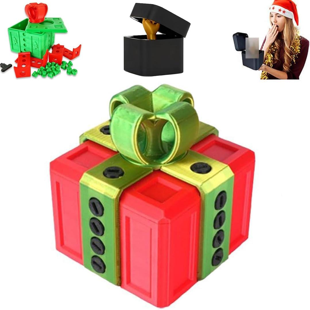 The Prank Box  Hilarious Screw Challenge with Finger Surprise,Annoying Gift Box with Screws,Perfect Gag Gift,Annoying Funny 3D Printed Screw Gifts Boxes Ideal for Christmas,All Occasions (Red)