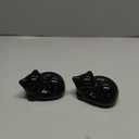 2 Pack Toilet Bolt Caps Decorative Cat Toilet Bolt Screw Cover Caps Ceramic Cute Bathroom Decor Fun Themed Gadgets Replacement Parts(Black)