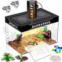 GOZILLA Adjustable Turtle Basking Platform with Basking Lamp, 11.8x7.9x7.9''Acrylic Turtle Topper & Dock, Hanging Platform Enclosure Warm Room for Small Turtles, Reptiles.(Large)