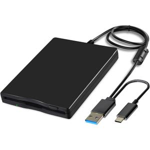 Dainty Floppy Disk Reader Plug and Play External Floppy Disk Reader USB 3.5-inch USB Floppy Disk Reader 1.44 MB FDD Portable Floppy Disk for PC Windows/XP / 7/8/10/11