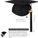 Newrara Graduation Gown Cap Tassel Set (Black)
